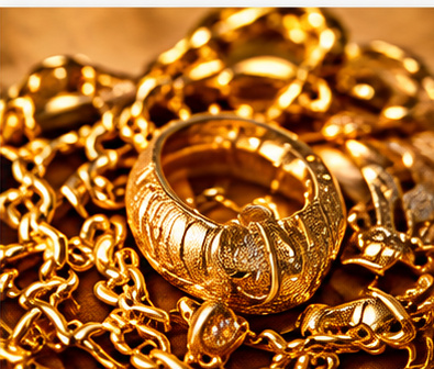 Assorted gold jewelry
